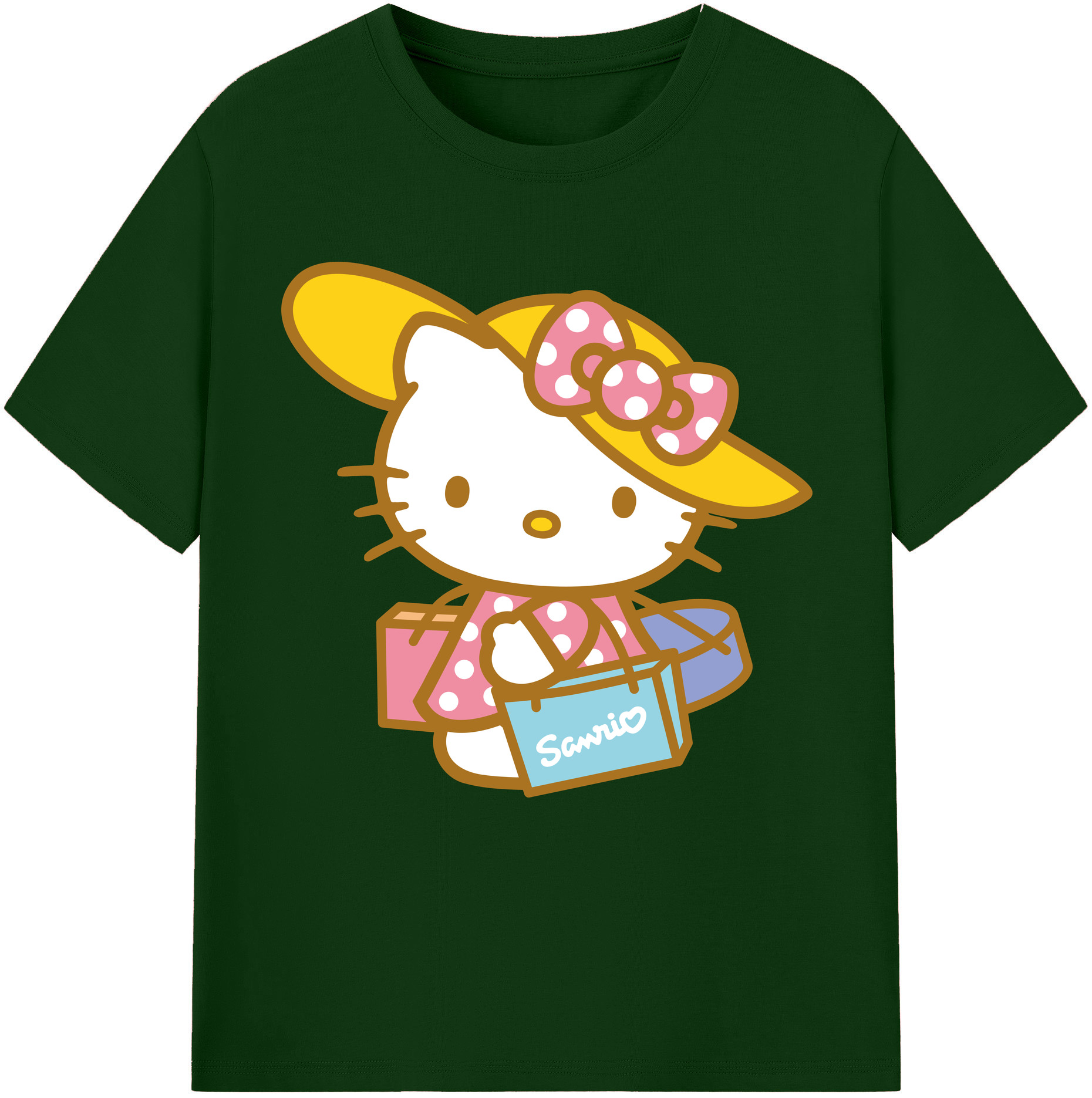 （画像用） Hello Kitty ハローキティ 綿100％半袖Tシャツ（フロントプリント）